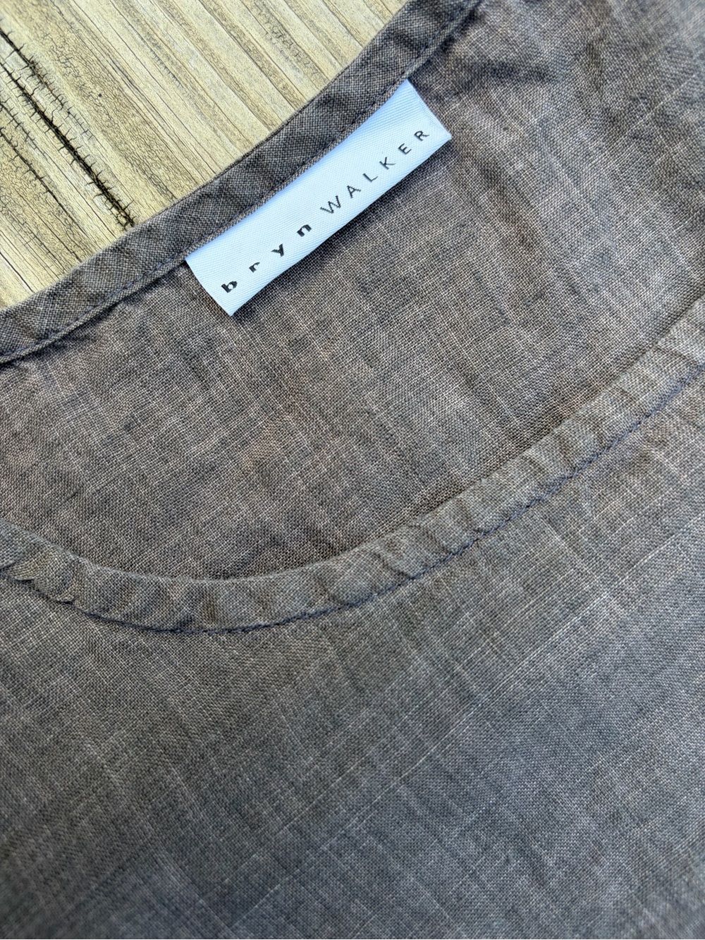 bryn Walker Linen Asymmetric Hem Midi Tunic Dress - Picture 2 of 6